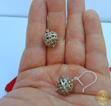 Traditional Croatian Hook Earrings, Oxidized Silver Earrings, Filigree Ball Earrings, Dubrovnik Earrings, Handmade Vintage Earrings - CroatianJewelryCraft