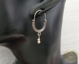 Croatian Hoop Earrings, Sterling Silver Filigree Hoops, White Pearl Dangle Hoops, Konavle Earrings, Dubrovnik Jewelry, Wedding Jewelry - CroatianJewelryCraft