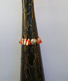 Mediterranean Coral Bracelet, White Pearl Bracelet, Orange Coral Bracelet, W Floral Decorations, Sterling Silver Bracelet, Natural Coral