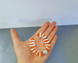Mediterranean Coral Bracelet, White Pearl Bracelet, Orange Coral Bracelet, W Floral Decorations, Sterling Silver Bracelet, Natural Coral