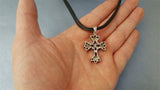 Red Garnet Cross Pendant Necklace, Victorian Cross, Antique Style Garnet Cross Necklace, Red Cross, Red Stone Pendant, Gothic, Spiritual