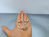 Multi Strand Unique White Pearl Bracelet, Bridal Bracelet, Sterling Silver Freshwater Pearl Statement bracelet Decorative Pearl Inlaid Claps