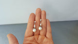 White Freshwater Pearl Earrings, Simple Pearl Dangle Earrings, Sterling Silver Pearl Earrings, Bridesmaids Jewelry, Natural Pearl Jewelry