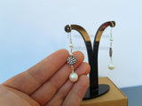 White Pearl Earrings, Simple Pearl Dangle Earrings, Long Pearl Earrings, Sterling Silver Pearl Earrings, Bridesmaids Jewelry, Natural Pearl