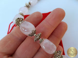 Beaded Rose Quartz Necklace, Healing Pink Stone Necklace, Pink Necklace, Sterling Silver Filigree Necklace, October Birthstone, Unique Gift