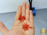 Mediterranean Red Coral Branch Earrings, Solid 14k Gold Statement Earrings, One of a kind Chandelier Earrings, Handcrafted Bridal Earring