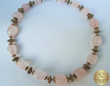 Beaded Rose Quartz Necklace, Healing Pink Stone Necklace, Pink Necklace, Sterling Silver Filigree Necklace, October Birthstone, Unique Gift