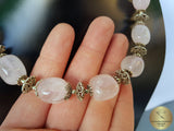 Beaded Rose Quartz Necklace, Healing Pink Stone Necklace, Pink Necklace, Sterling Silver Filigree Necklace, October Birthstone, Unique Gift