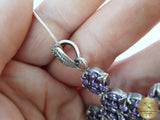 Amethyst Cross Pendant, Violet Stone Cross w Marcasite, Purple Cross, February Birthstone, Victorian Cross, Antique Style Cross, Gothic