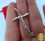 White Zircon Cross Pendant, White Stone Cross, Transparent White Cross, Simple Style Cross