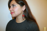 Red Coral Chandelier Earrings, Long Earrings, Undyed Mediterranean Coral Statement Earrings, Unique Artisan Earrings, Silver Bridal Earrings