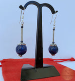Blue Lapis Earrings, Simple Dangle Blue Stone Earrings, Natural Gemstone Earrings, Sterling Silver Earrings, Lapis Lazuli Earrings