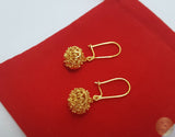 Handmade Croatian 14k Gold Filigree Earrings, Dubrovnik Gold Ball Earrings, Unique Traditional Ethnic Wedding Jewelry, Dangle Gold Earrings