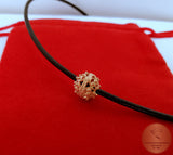 Dainty Sliding 14k Rose Gold Pendant, Traditional Croatian Jewelry, Minimalist Pink Gold Pendant, Gold Filigree Slide Ball Pendant