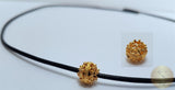 Dainty Sliding 14k Gold Pendant, Traditional Croatian Jewelry, Small Gold Pendant, Gold Filigree Slide Ball Pendant, Dainty Chain Necklace