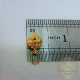 Traditional Croatian Dainty 14k Gold Pendant, Dubrovnik Filigree Ball Pendant, Small Gold Pendant, Solid Yellow Gold Dainty Chain Necklace