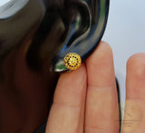 Simple Gold Earrings, 14k Gold Stud Earrings, Traditional Croatian Ethnic Earrings, Gold Filigree Studs, Dubrovnik Earrings Bridal Earrings