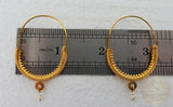 14k Gold Filigree Hoops, Traditional Croatian - Konavle Earrings, 14k Gold Earrings, White Pearl Dangle Hoops In 14k Gold, Wedding Jewelry