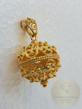 Dubrovnik Filigree Ball Pendant, Solid 14k Gold Pendant, Statement Pendant, Croatian Filigree Pendant Necklace, Vintage Pendant