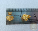 Ethnic Croatian Simple 14k Gold Stud Earrings, 14k Gold Earrings, Gold Filigree Studs, 14k Gold Studs, Gold Wedding Earrings