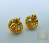 Ethnic Croatian Simple 14k Gold Stud Earrings, 14k Gold Earrings, Gold Filigree Studs, 14k Gold Studs, Gold Wedding Earrings