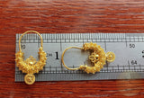 Traditional Croatian Solid Gold Hoop Earrings 14k, Dalmatian Wedding Jewelry - Recine, 14k Gold Filigree Hoops, 14k Dangle Hoops
