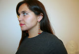 Turquoise And Coral Earrings, Red Coral Earrings, 14k Gold Earrings, Gold Turquoise Dangle Earrings, Untreated Precious Mediterranean Coral