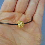 Minimalist 14k Gold Necklace, Sliding Gold Ball Pendant, Dubrovnik Filigree Ball Pendant Necklace, Dainty Thin Necklace, Bridesmaid Jewelry