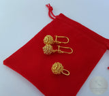 Solid 14k Gold Earrings, Traditional Croatian Gold Filigree Earrings, Dubrovnik 14 k Gold Ball Earrings, Gold Vintage Wedding Jewelry