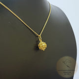 14k Gold Minimalist Pendant, Croatian Filigree Ball Pendant Necklace, Solid Gold Dainty Pendant, Dubrovnik Filigree Pendant