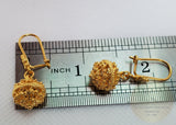 Solid 14k Gold Earrings, Traditional Croatian Gold Filigree Earrings, Dubrovnik 14 k Gold Ball Earrings, Gold Vintage Wedding Jewelry