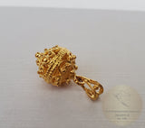 Croatian Filigree 14k Gold Pendant, Minimalist Gold Filigree Ball Pendant, Dubrovnik Jewelry, Solid Gold Pendant, 14k Filigree Pendant