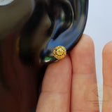 14k Gold Stud Earrings, Traditional Croatian Earrings, 14k Gold Studs, Dubrovnik Earrings, Gold Filigree Studs, Minimal Half Ball Studs