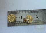 14k Gold Stud Earrings, Traditional Croatian Filigree Studs, Simple Large Gold Stud Earrings, Dubrovnik Jewelry, Filigree Bridal Earrings