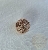 Traditional Croatian Rose Gold Slider Pendant, Solid 14k Pink Gold Pendant, Gold Filigree Slide Ball Pendant, Dubrovnik Jewelry