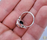 Dark Blue Stone Ring, Lapis Ring, Simple Silver Ring, Natural Gemstone Ring, Sterling Silver Lapis Lazuli Ring, Womens Ring