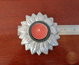 Croatian Handmade Ceramics, Ceramic Flower Shaped Tea Light Holder, Hand Painted Candle Holder, Croatian Pottery
